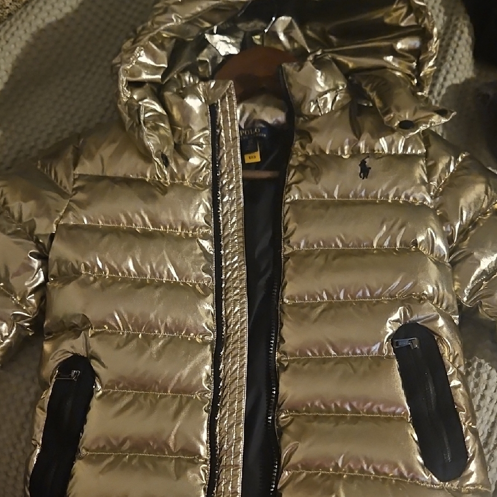 Polo by Ralph Lauren Kids Metallic Gold Puffer Jacket